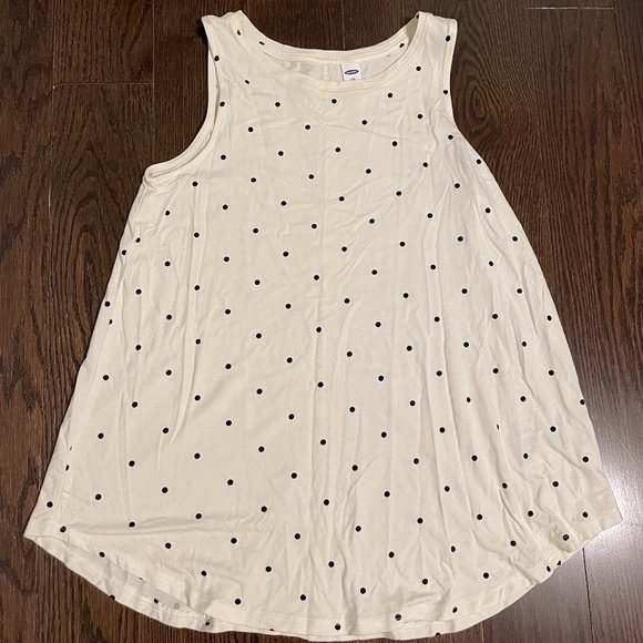 Old Navy Ultra Soft White Tank With Black Polka Dots - Picture 1 of 4